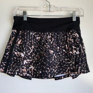 LULULEMON Pace Rival Skirt II Stretch Black Sugar Crush Tennis Skort Size 4